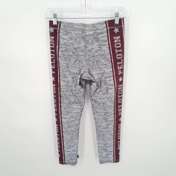 Terez x Peloton Varsity Crop Heathered Gray Activewear Leggings Small - Picture 5 of 7